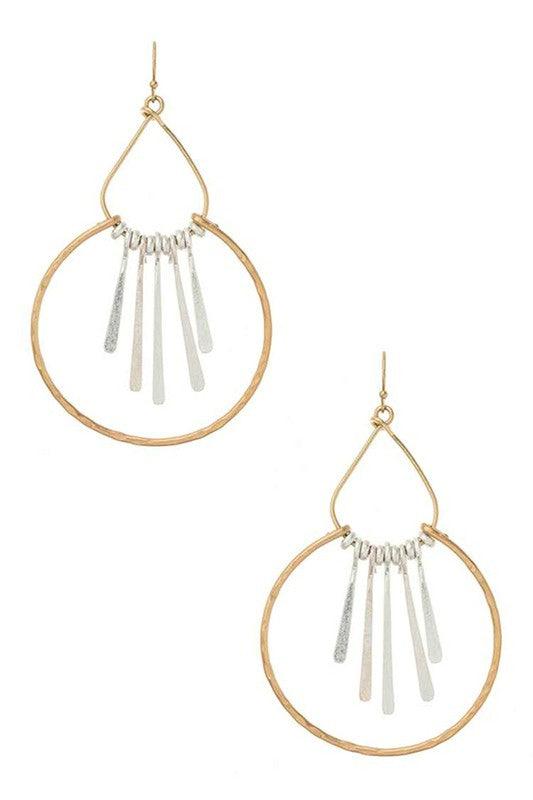 Stunning Earrings for Women – Elegant & Luxury Earrings Collection | Modestly Vogue Mix Tone Fringe Metal Iconic Earrings - Modestly Vogue 