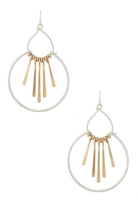 Stunning Earrings for Women – Elegant & Luxury Earrings Collection | Modestly Vogue Mix Tone Fringe Metal Iconic Earrings - Modestly Vogue 