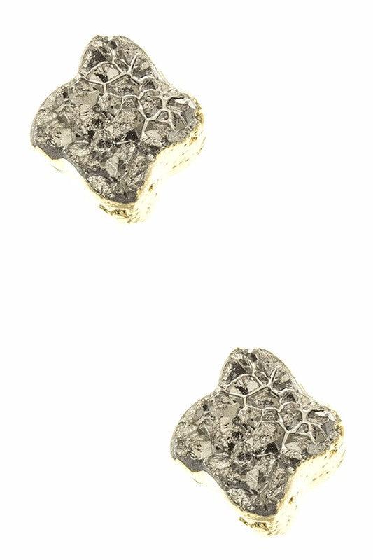 – | Druzy Clover Stud - Modestly Vogue 