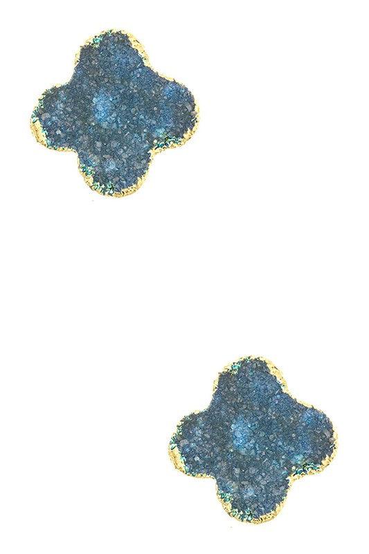 – | Druzy Clover Stud - Modestly Vogue 