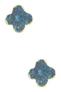 – | Druzy Clover Stud - Modestly Vogue 