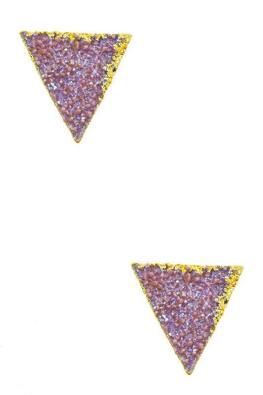 – | Triangle Druzy Studs - Modestly Vogue 