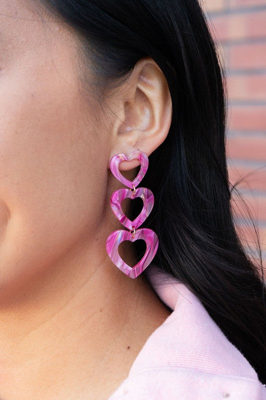 Pink Heart Shape– Bold and Stylish Statement Earrings for Every Occasion - Modestly Vogue 