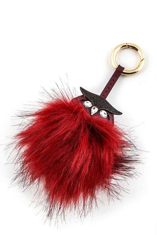 Stylish Clothing Accessories for Every Look – Trendy & Chic Accessories for Women | Modestly Vogue Leather Owl Fur Pom Key Charm - Modestly Vogue 