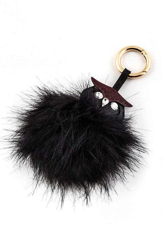 Stylish Clothing Accessories for Every Look – Trendy & Chic Accessories for Women | Modestly Vogue Leather Owl Fur Pom Key Charm - Modestly Vogue 