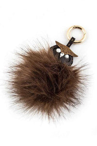 Stylish Clothing Accessories for Every Look – Trendy & Chic Accessories for Women | Modestly Vogue Leather Owl Fur Pom Key Charm - Modestly Vogue 