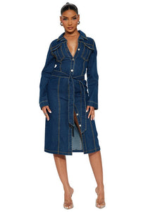 WOMEN FASHION DENIM LONG MAXI DRESS - Modestly Vogue 