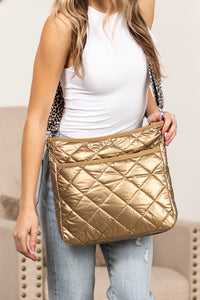 Quilted Puffer Leopard Crossbody Bag For Everyday Wear - Modestly Vogue 