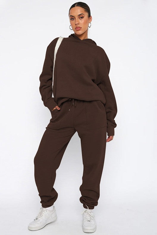 2pc Hoodie Sweat Set With Pockets - Modestly Vogue 