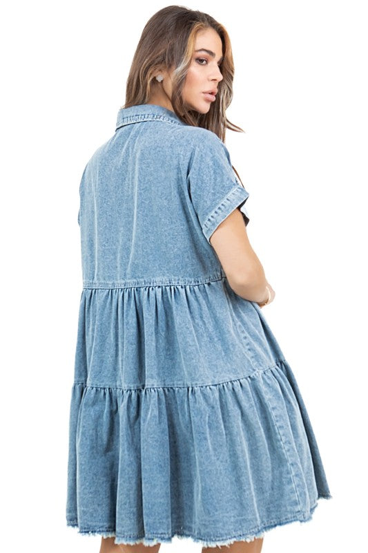 WOMEN FASHION DENIM DRESS - Modestly Vogue 