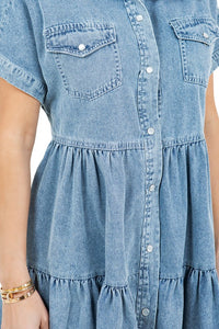 WOMEN FASHION DENIM DRESS - Modestly Vogue 