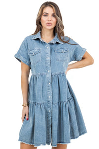 WOMEN FASHION DENIM DRESS - Modestly Vogue 