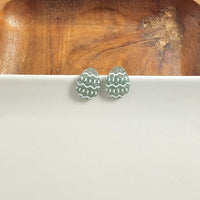 Easter Egg Studs - Pastel Green Glitter – Fun and Festive Earrings for a Colorful Spring Look - Modestly Vogue 