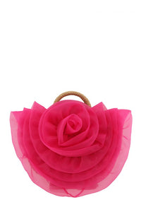 Crescent Shape Flower Straw Handbag – Stylish and Chic Summer Accessory - Modestly Vogue 