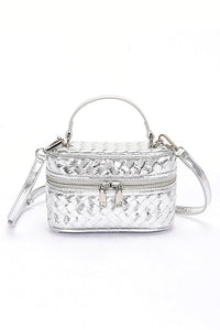 Braided Metallic Top Handle Vanity Swing Bag | Elegant Women’s Handbag - Modestly Vogue 