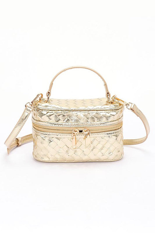 Braided Metallic Top Handle Vanity Swing Bag | Elegant Women’s Handbag - Modestly Vogue 