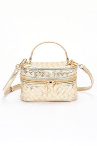 Braided Metallic Top Handle Vanity Swing Bag | Elegant Women’s Handbag - Modestly Vogue 