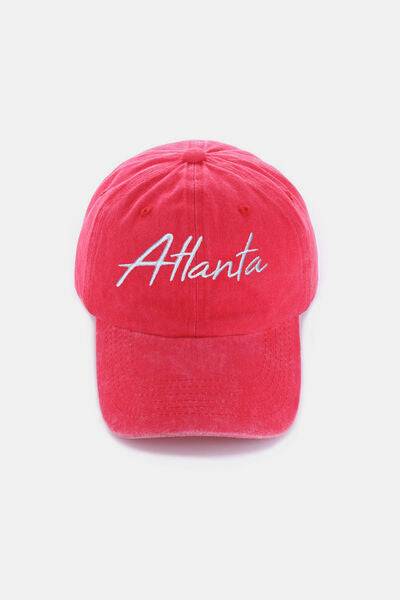 Washed ATLANTA Embroidered Baseball Cap – Trendy and Casual Cap with Atlanta Design - Modestly Vogue 