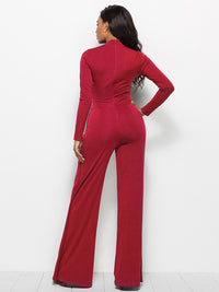 Long Sleeve Mock Neck Wide Leg Jumpsuit – Chic & - Modestly Vogue 