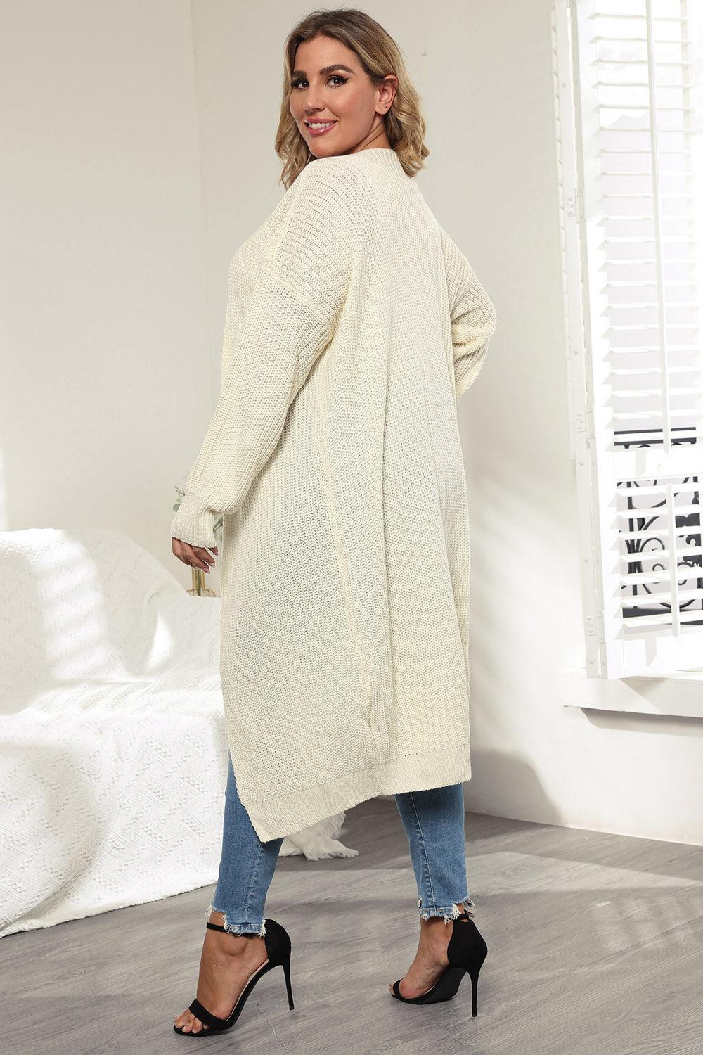 Plus Size Open Front Cardigan – Long Sleeve Layer - Modestly Vogue 