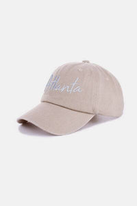 Washed ATLANTA Embroidered Baseball Cap – Trendy and Casual Cap with Atlanta Design - Modestly Vogue 