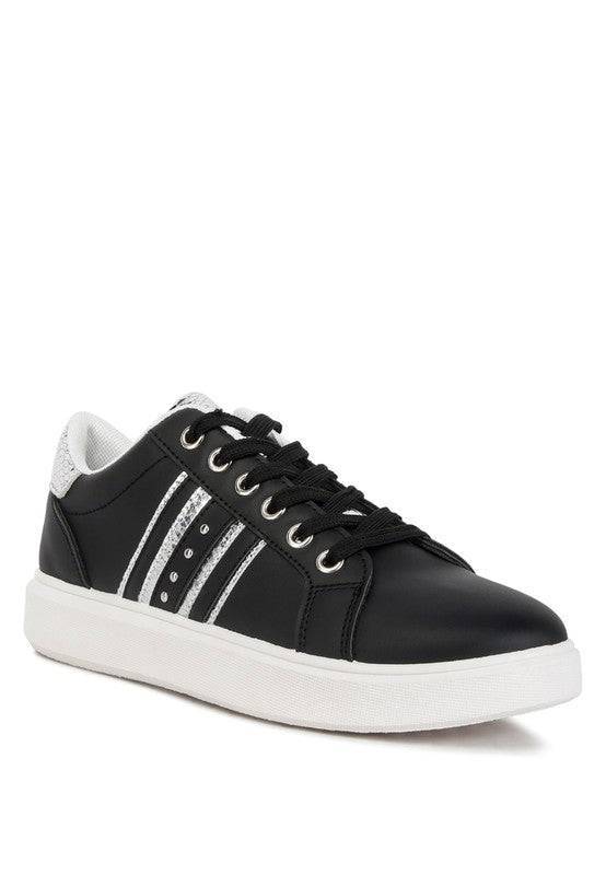 Claude Faux Leather Back Panel Detail Sneakers - Modestly Vogue 