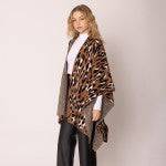 Soft Knit Leopard Print Ruana – Cozy & Stylish Layering Piece for Every Season"