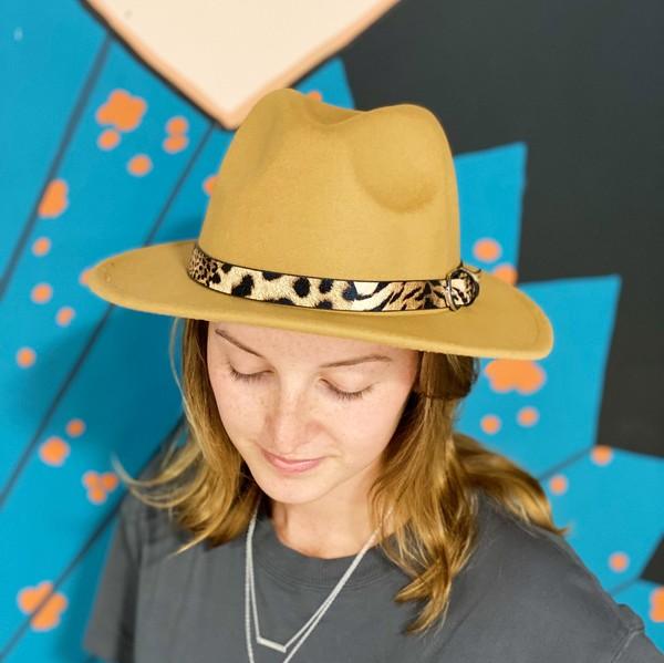 Stylish Beanie & Fedora & Baseball Cap Hats – Warm, Trendy Hats for Every Season | Modestly Vogue Leopard Band Fedora Hat - Modestly Vogue 