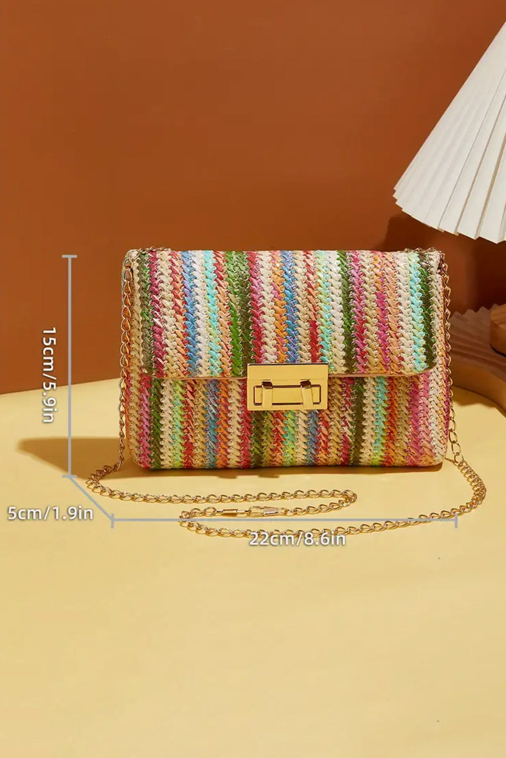 Boho Chic Strawberry Pink Bohemian Woven Gold Chain Shoulder Bag - Modestly Vogue 