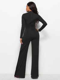 Long Sleeve Mock Neck Wide Leg Jumpsuit – Chic & - Modestly Vogue 