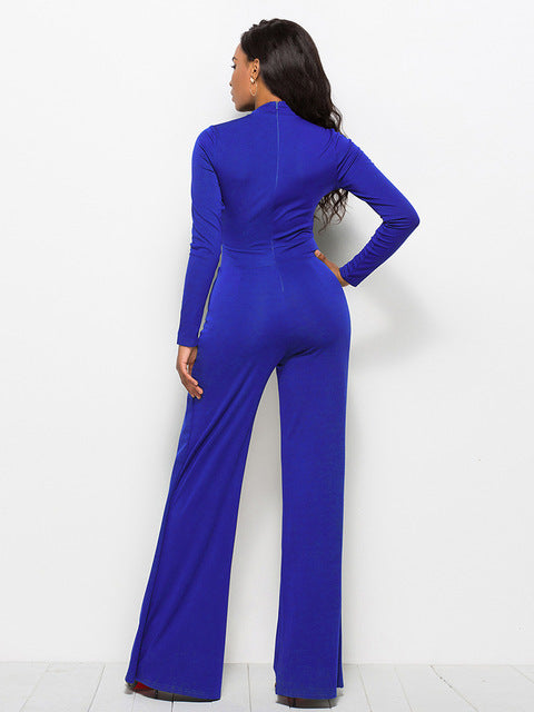 Long Sleeve Mock Neck Wide Leg Jumpsuit – Chic & - Modestly Vogue 