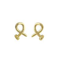 – | Gold plated crossed nail head stud earring - Modestly Vogue 