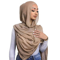 Stylish & Modest Hijabs for Women – Trendy, Elegant Hijab Collection | Modestly Vogue Light Viscose Rayon Shawl Set - Thin Plain Hijabs with Caps for Comfortable & Stylish Coverage - Modestly Vogue 