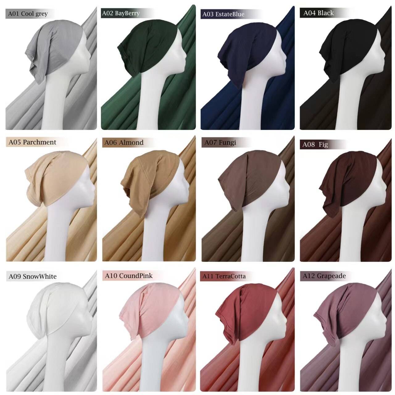 Stylish & Modest Hijabs for Women – Trendy, Elegant Hijab Collection | Modestly Vogue Light Viscose Rayon Shawl Set - Thin Plain Hijabs with Caps for Comfortable & Stylish Coverage - Modestly Vogue 