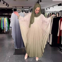 Summer Gradient One Sleeve Midi Dress – Elegant Slimming Abaya - Modestly Vogue 