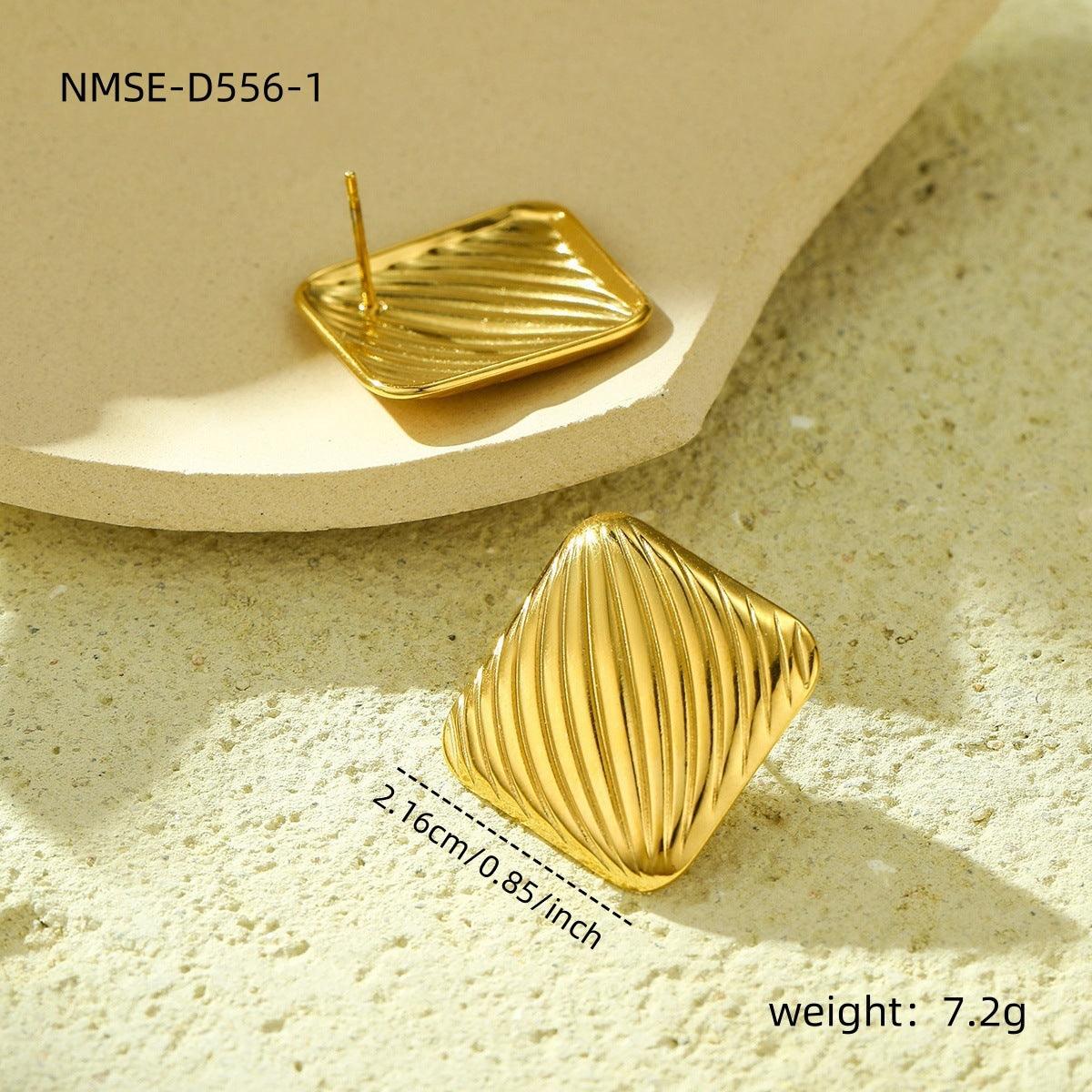 – | Texture Stainless Steel Retro High-Grade Hollow Out Cutout 18K Gold Titanium Steel Ornament - Modestly Vogue 