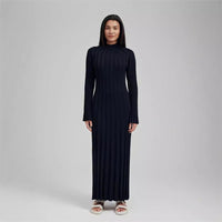 Stylish Dresses for Women – Trendy & Timeless Styles for Every Occasion | Modestly Vogue Autumn Winter Knitted Dress Casual Waist Tight round Neck Large Pit High Collar Slimming Knitted Maxi Dress for Women - Modestly Vogue 