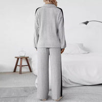 Plus Size Casual Women Autumn High End Design Sweater Wide Leg Pants Two Piece Set - Modestly Vogue 