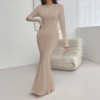 Dresses Women – Timeless Styles Every Occasion | Modestly Vogue Autumn Winter Women Clothing Sexy Slim Round Neck Solid Color Long Sleeve Dress - Modestly Vogue 