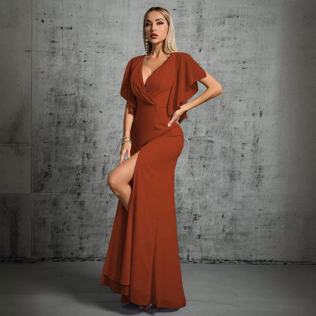 Dresses Women – Timeless Styles Every Occasion | Modestly Vogue Evening Dress V neck Simplicity Solid Color Dress Cocktail Annual Meeting Bridesmaid Dress Summer - Modestly Vogue 