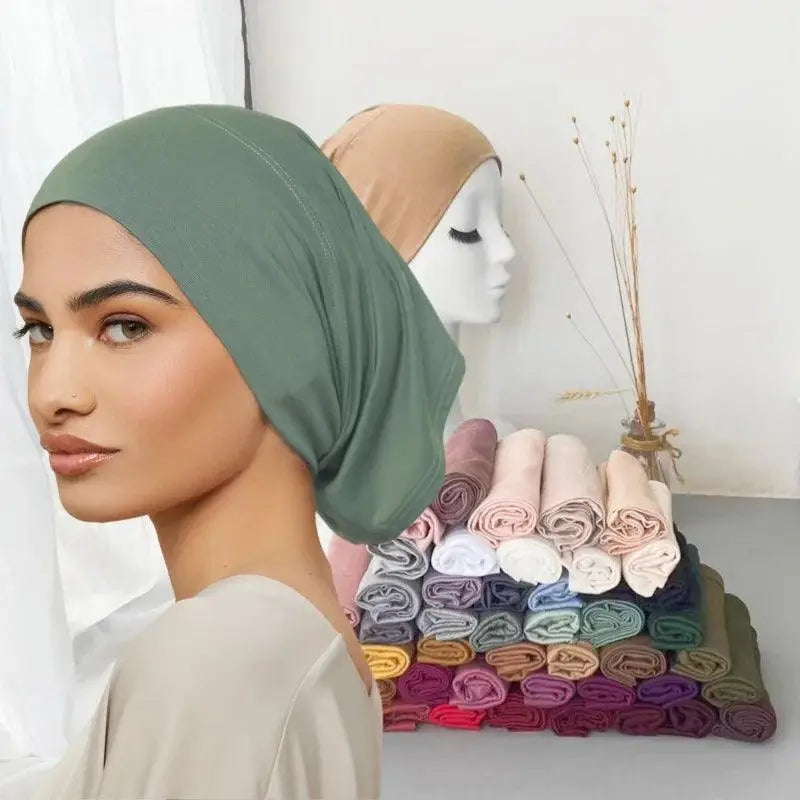 Stylish & Modest Hijabs for Women – Trendy, Elegant Hijab Collection | Modestly Vogue 56colors Fashion Women Inner Hijab Tube Muslim Cap Bonnet Plain - Modestly Vogue 