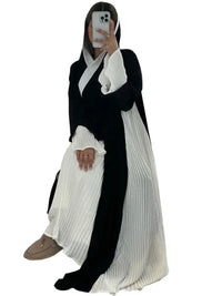 Eid Muslim Party Abaya for Women Ramadan Cardigan Pleated Long Dress - Modestly Vogue 