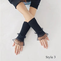 Women’s Lace Ruffles Cuff Elbow Sleeve Spring Autumn Detachable Top - Modestly Vogue 