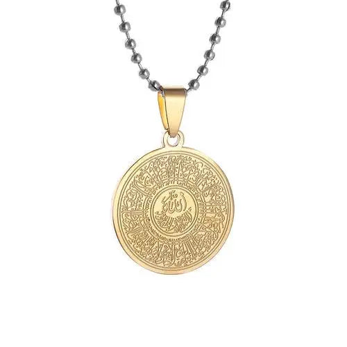 Muslim Quran Allah Ayatul Kursi Stainless Steel Islam Pendant Necklace - Modestly Vogue 