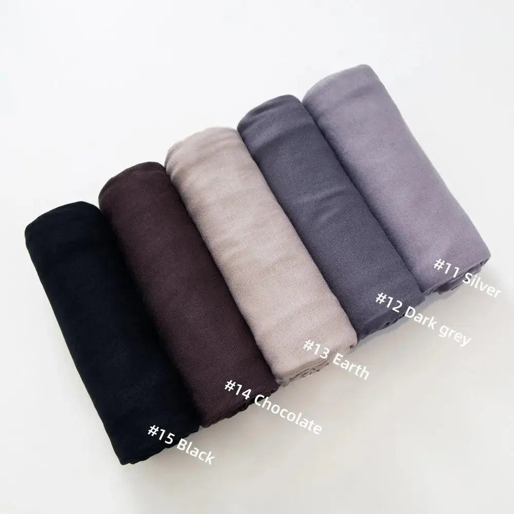 Stylish & Modest Hijabs for Women – Trendy, Elegant Hijab Collection | Modestly Vogue 29 Colors Premium Jersey Hijab Scarf Solid Muslim Long Scarves Turban - Modestly Vogue 