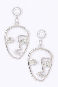 Metal Face Earring - Modestly Vogue 