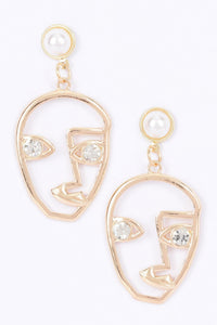 Metal Face Earring - Modestly Vogue 