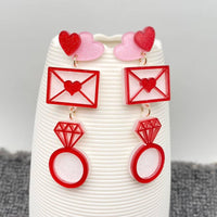 Creative Acrylic Heart Dangle Earrings - Modestly Vogue 