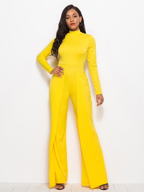 Long Sleeve Mock Neck Wide Leg Jumpsuit – Chic & - Modestly Vogue 