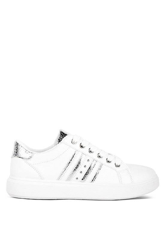 Claude Faux Leather Back Panel Detail Sneakers - Modestly Vogue 